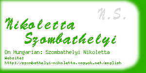 nikoletta szombathelyi business card